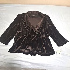 Alex Evenings velvet evening jacket in black. Womens Large. It's NWT.